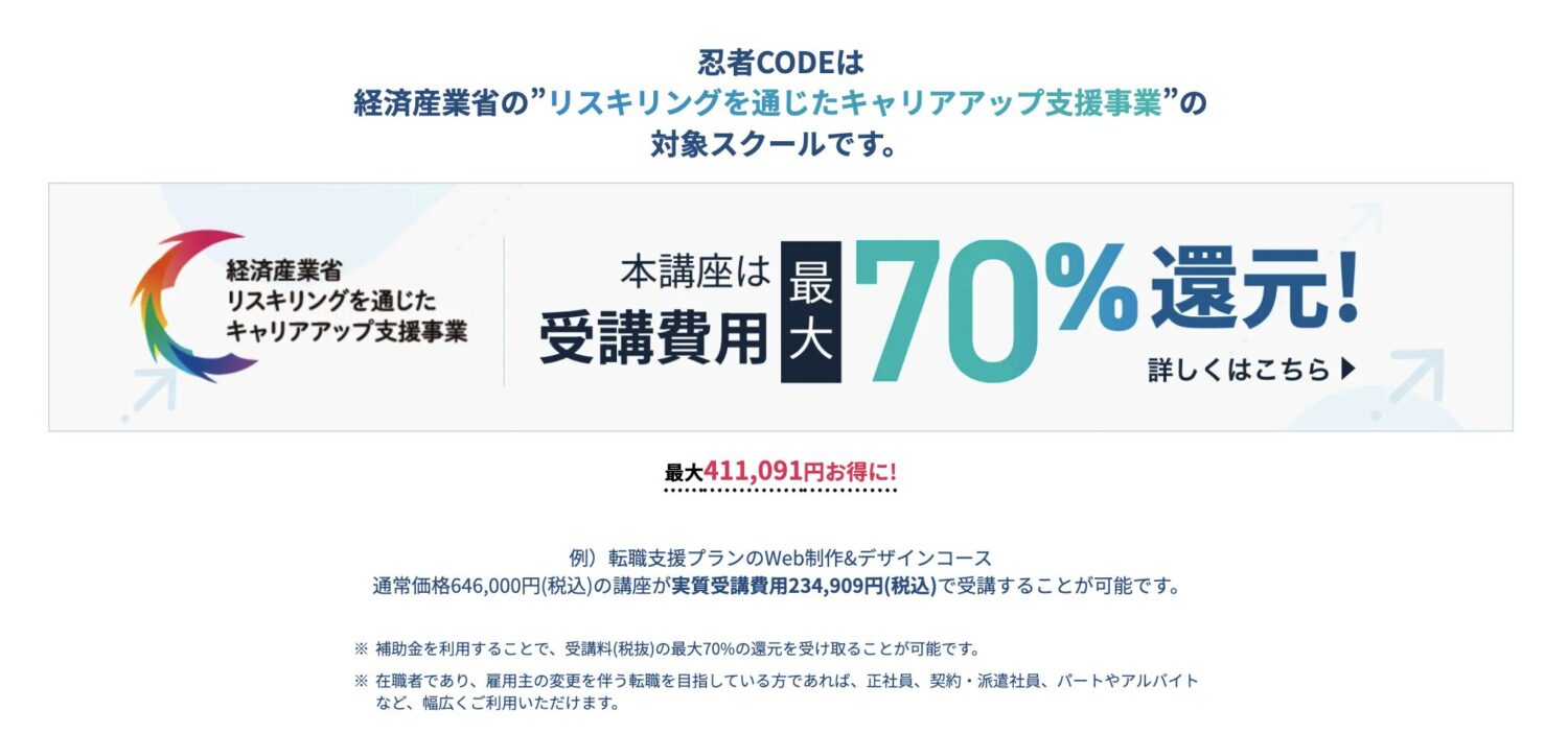 忍者CODEの補助金の詳細