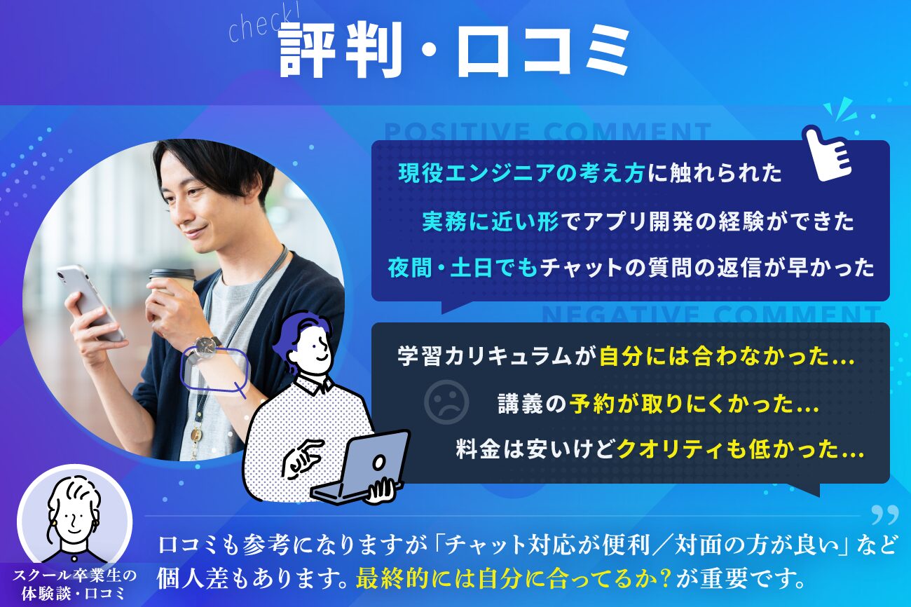 プログラミングスクールの選び方：評判・口コミが良い