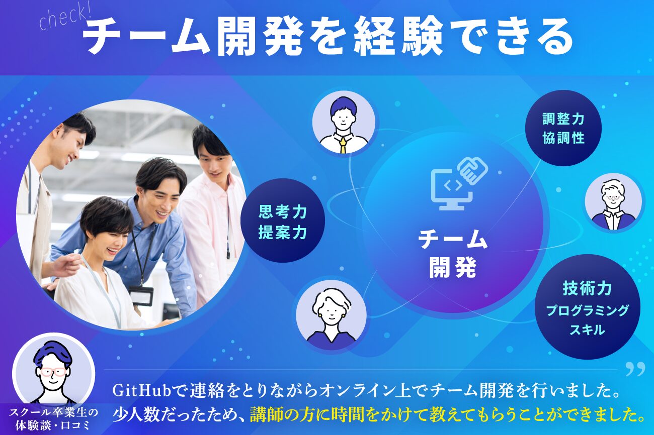 プログラミングスクールの選び方：チーム開発を経験できるスクール