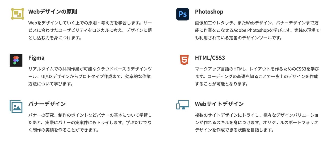 TechAcademyWebデザインコースのカリキュラム